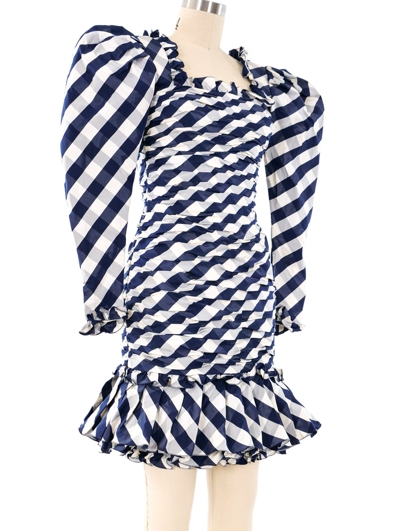 Ungaro Gingham Printed Ruched Dress Dress arcadeshops.com