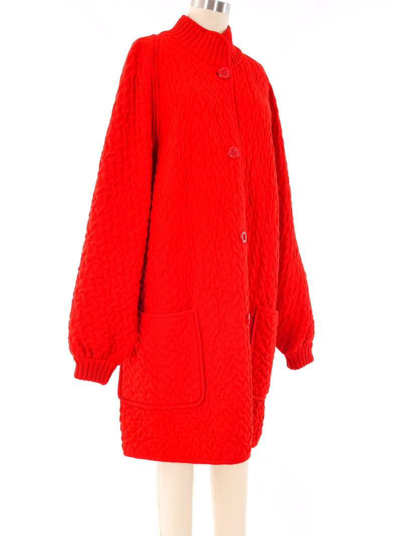 Valentino Red Wool Knit Jacket Outerwear arcadeshops.com