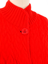 Valentino Red Wool Knit Jacket Outerwear arcadeshops.com