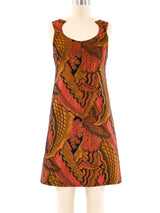 Metallic Abstract Patterned Mini Dress Dress arcadeshops.com