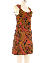 Metallic Abstract Patterned Mini Dress Dress arcadeshops.com