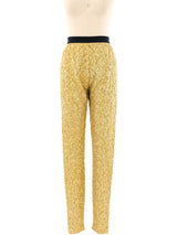 Versace Istante Metallic Gold Lace Pant Bottom arcadeshops.com