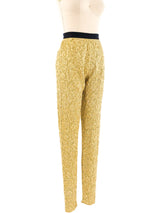 Versace Istante Metallic Gold Lace Pant Bottom arcadeshops.com