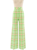 1960's Lime Plaid Wool Pant Bottom arcadeshops.com