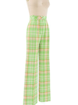 1960's Lime Plaid Wool Pant Bottom arcadeshops.com