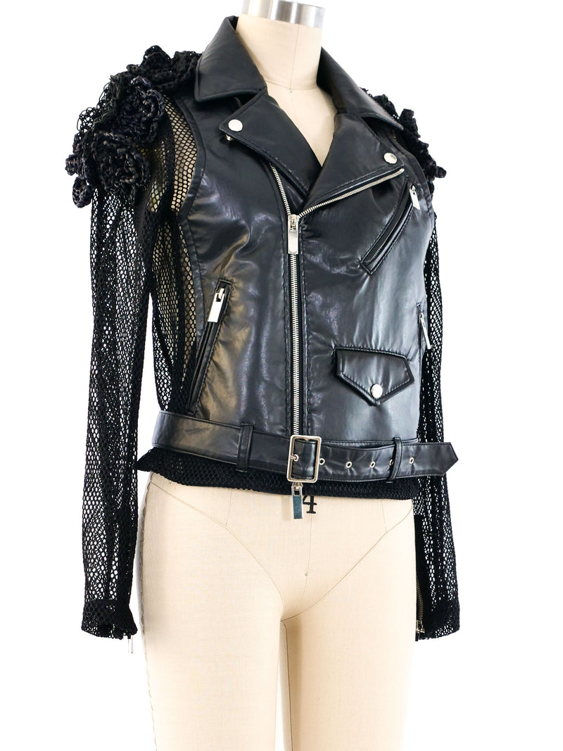 Comme Des Garcons Noir Mesh Biker Jacket Jacket arcadeshops.com