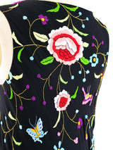 Floral Embroidered Fringed Piano Shawl Dress Dress arcadeshops.com