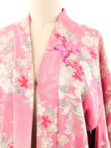 Floral Printed Fringed Silk Kimono Jacket arcadeshops.com