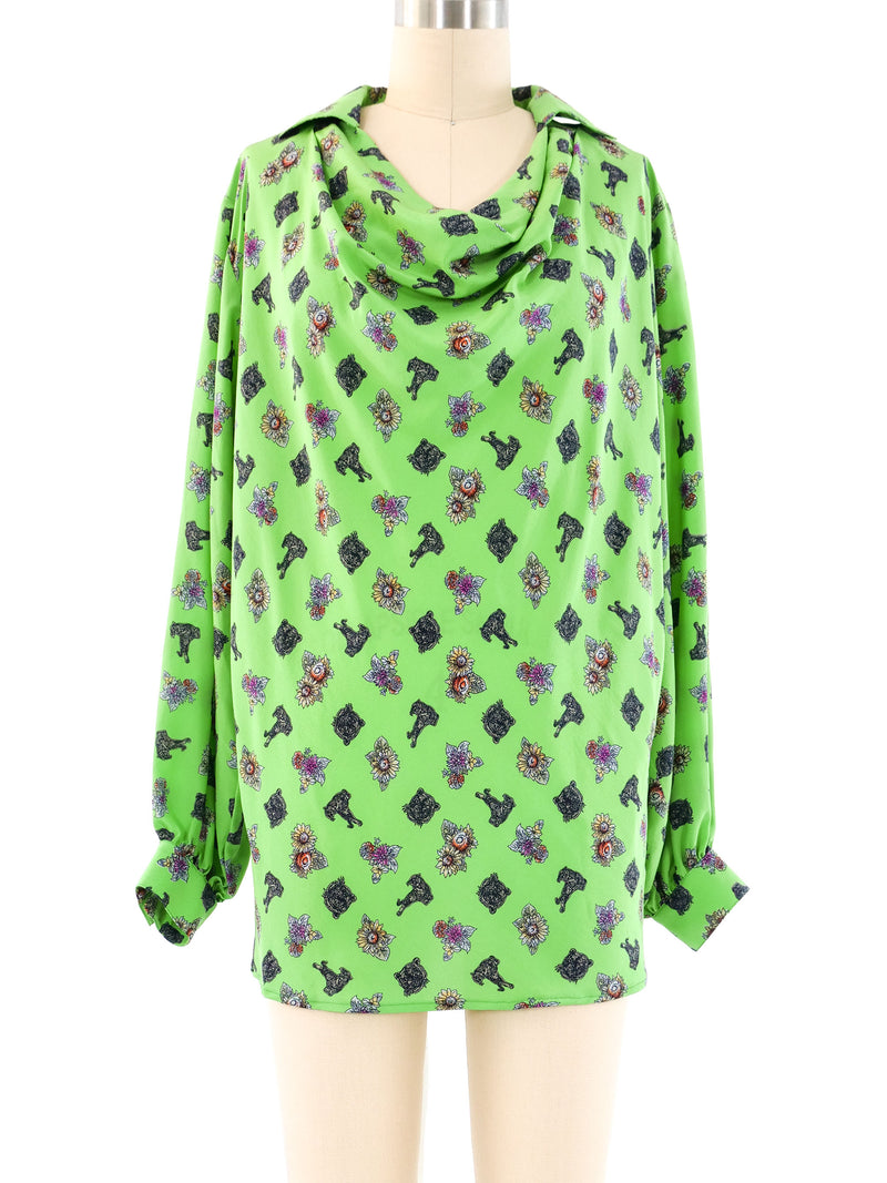 Amen Wardy Printed Silk Blouse Top arcadeshops.com