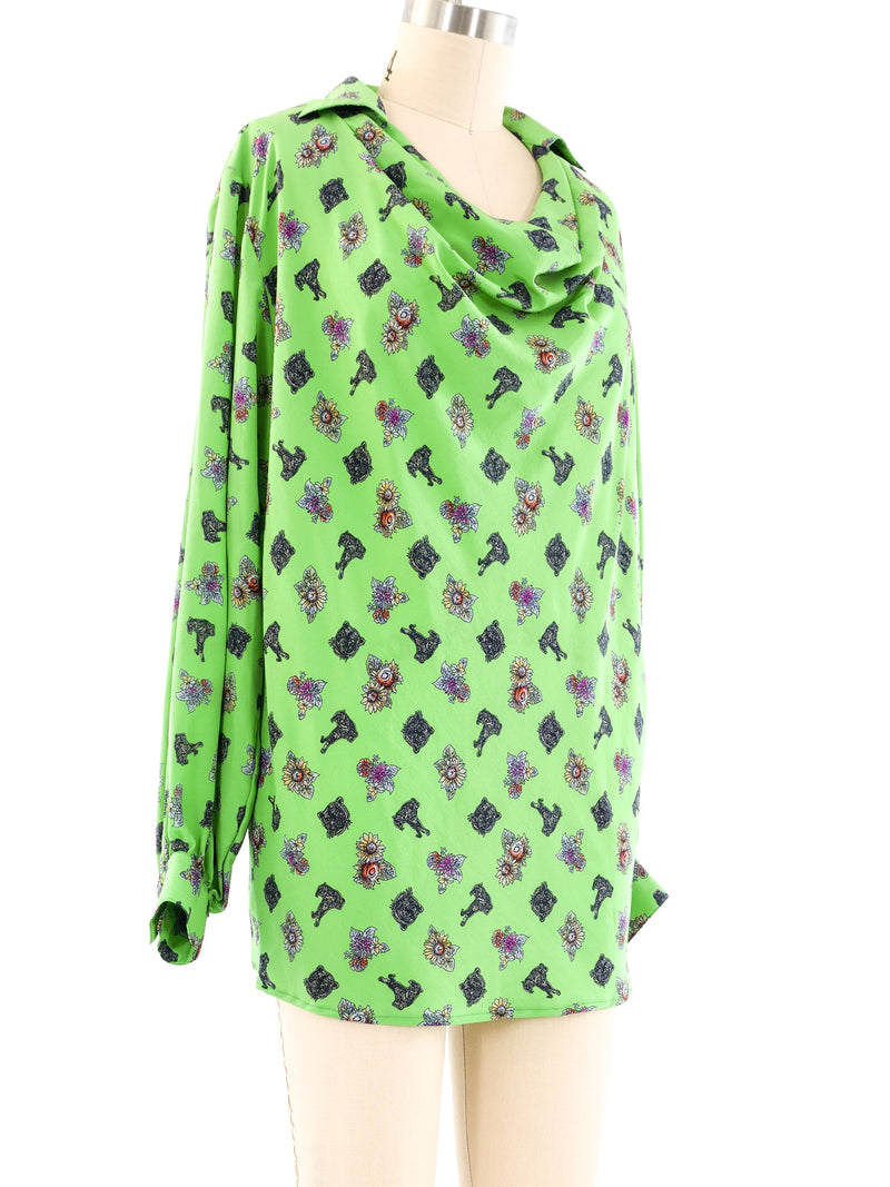 Amen Wardy Printed Silk Blouse Top arcadeshops.com