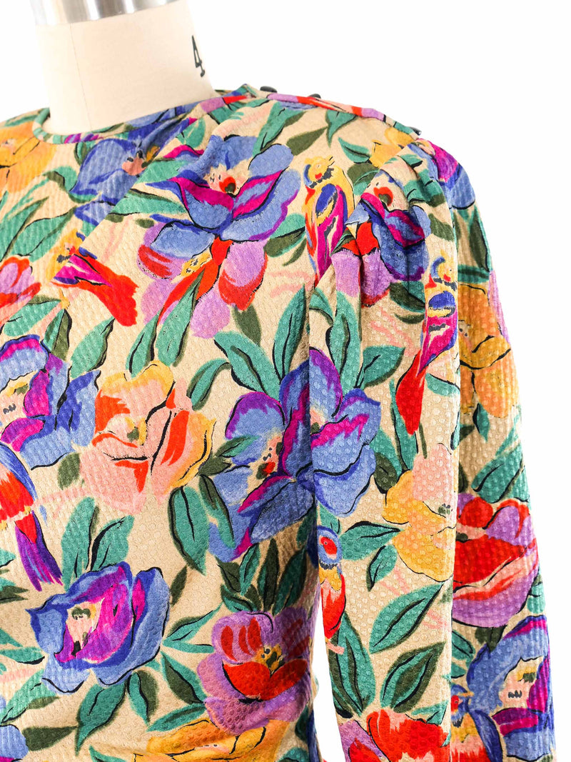 Ungaro Floral Printed Ruched Top Top arcadeshops.com