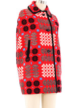 Graphic Woven Wool Poncho Outerwear arcadeshops.com