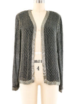 Silver Honeycomb Beaded Cardigan Jacket arcadeshops.com