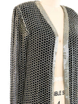 Silver Honeycomb Beaded Cardigan Jacket arcadeshops.com