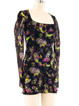 Jean Paul Gaultier Floral Printed Mesh Mini Dress arcadeshops.com