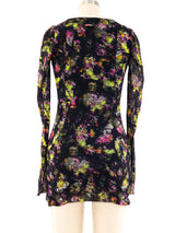 Jean Paul Gaultier Floral Printed Mesh Mini Dress arcadeshops.com