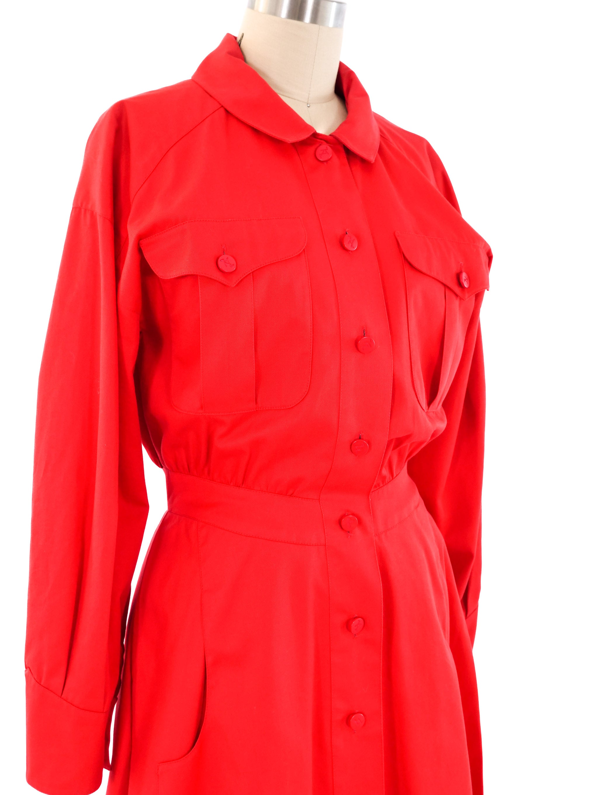Karl Lagerfeld Red Shirt Dress