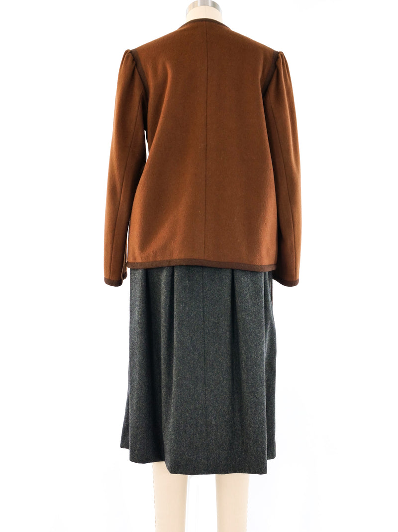 Yves Saint Laurent Russian Collection Wool Skirt Ensemble Suit arcadeshops.com