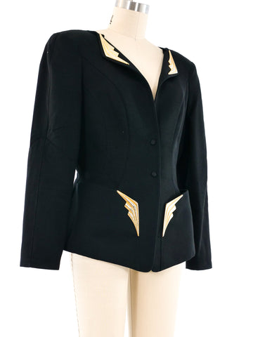 Thierry Mugler Hardware Accented Architectural Jacket