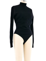 Alaia Black Wool Bodysuit Top arcadeshops.com
