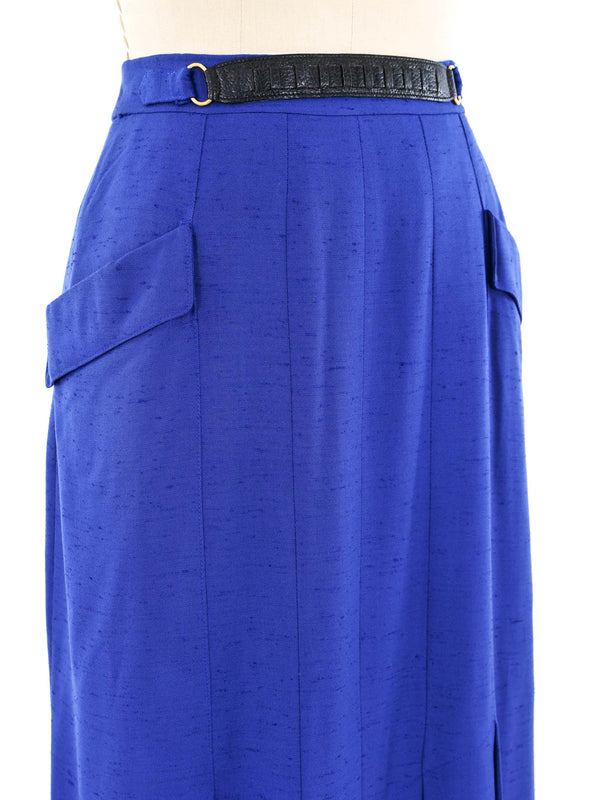 Hermes Blue Pleated Midi Skirt Bottom arcadeshops.com