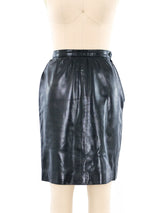 Yves Saint Laurent Leather Mini Skirt Bottom arcadeshops.com