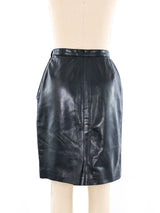 Yves Saint Laurent Leather Mini Skirt Bottom arcadeshops.com