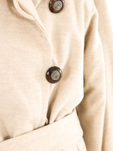 Yves Saint Laurent Fur Lined Wool Belted Coat Outerwear arcadeshops.com