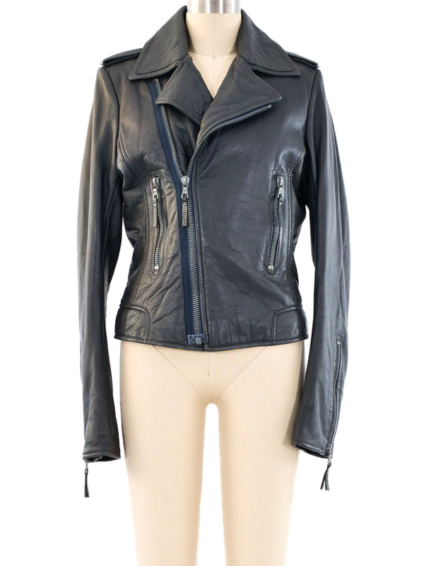 Balenciaga Leather Moto Jacket Jacket arcadeshops.com