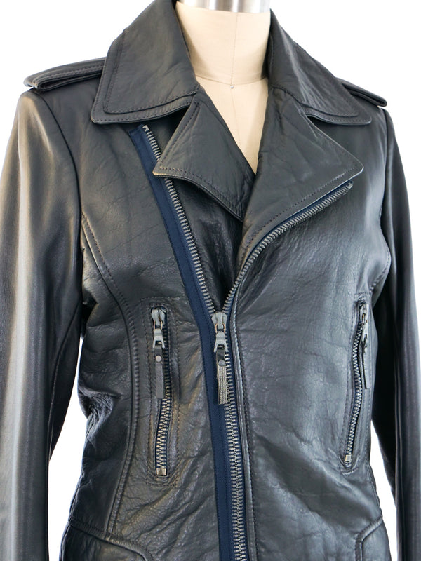 Balenciaga Leather Moto Jacket Jacket arcadeshops.com
