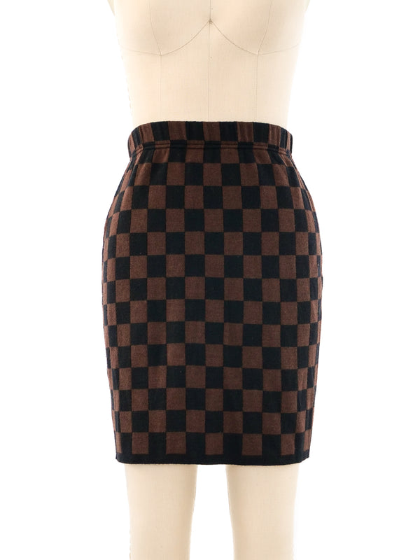 Moschino Checkerboard Knit Skirt Bottom arcadeshops.com