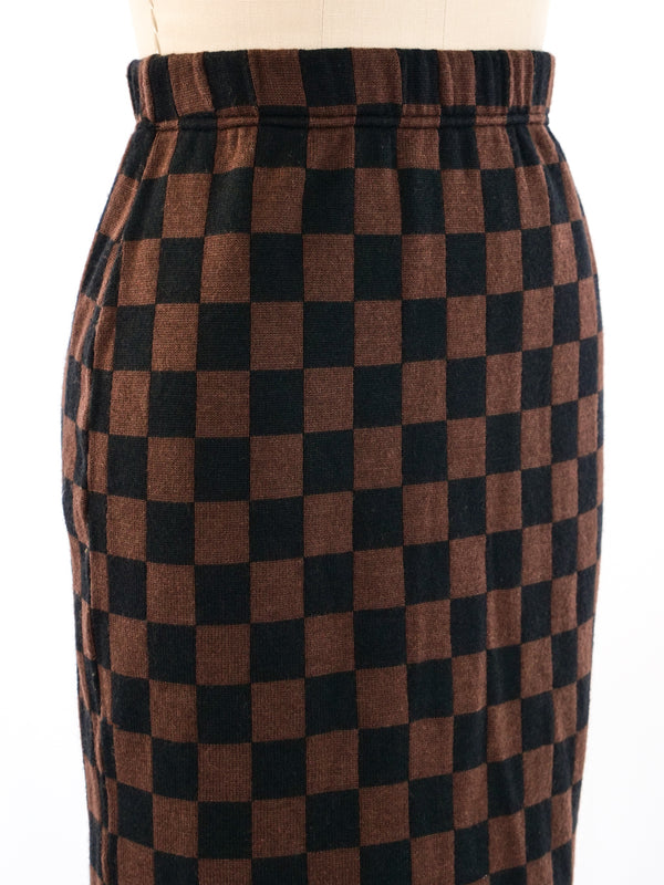 Moschino Checkerboard Knit Skirt Bottom arcadeshops.com