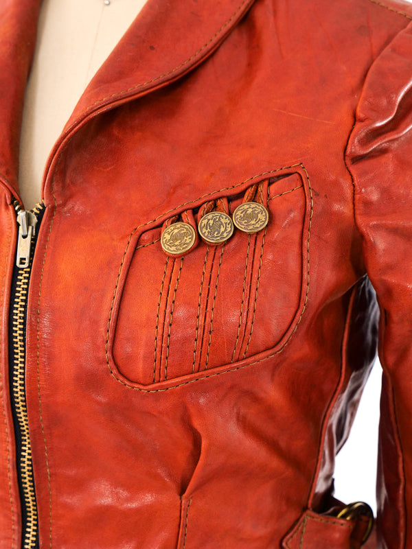 1970's Gandalf Cropped Leather Jacket Jacket arcadeshops.com
