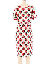 Yves Saint Laurent Rose Printed Silk Dress Dress arcadeshops.com