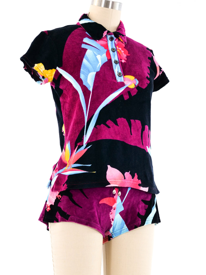 Leonard Floral Printed Terry Short Set Suit arcadeshops.com