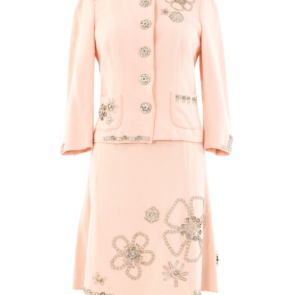Moschino Flower Applique Skirt Suit