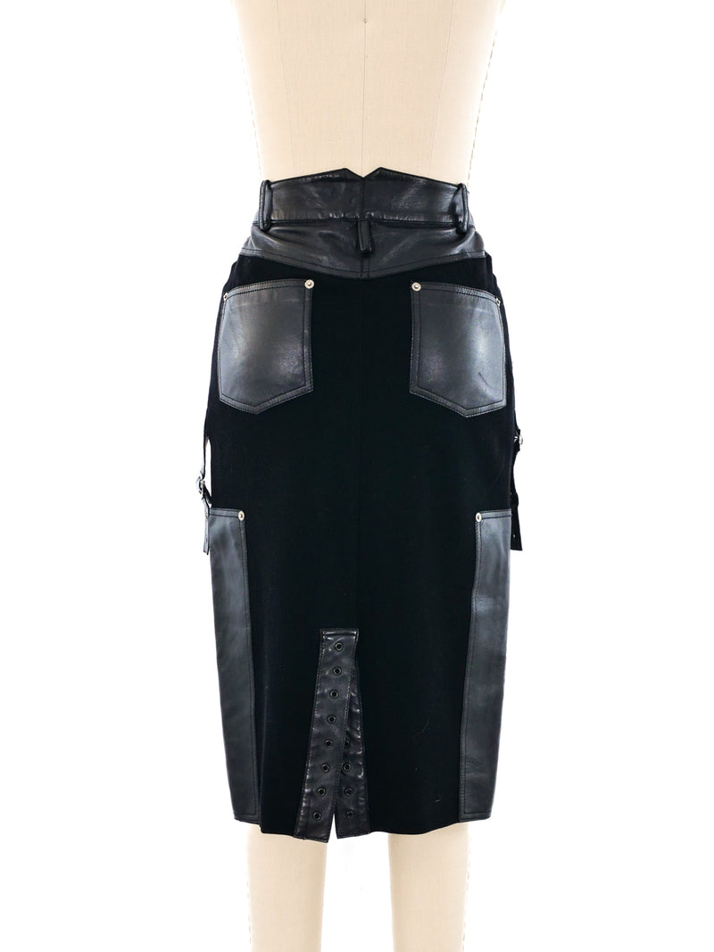 Christian Dior Utility Leather Midi Skirt Bottom arcadeshops.com