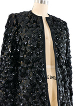 Bill Blass Black Quilted Sequin Jacket Jacket arcadeshops.com