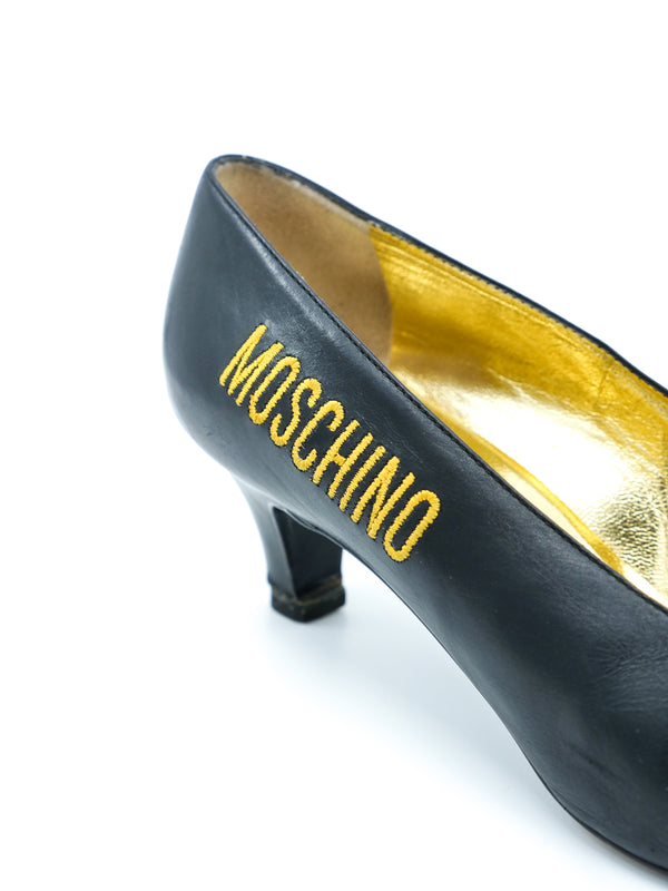 Moschino Embroidered Leather Pumps, 37.5 Accessory arcadeshops.com