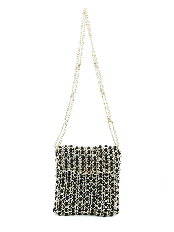 Metallic Silver Chain Bag Accessory arcadeshops.com