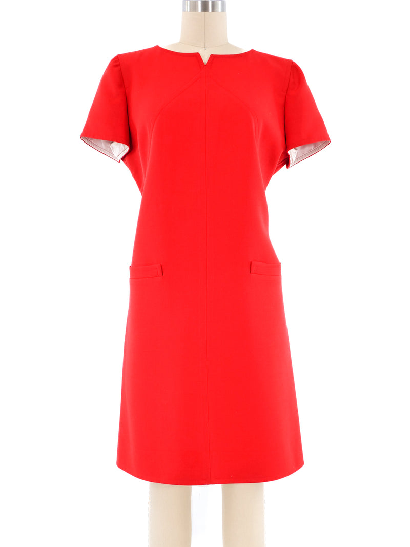 1960's Courreges Red Shift Dress Dress arcadeshops.com