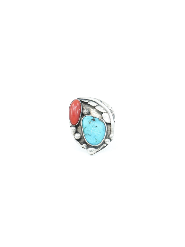 Coral and Turquoise Statement Ring Jewelry arcadeshops.com