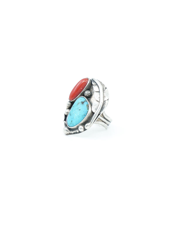 Coral and Turquoise Statement Ring Jewelry arcadeshops.com