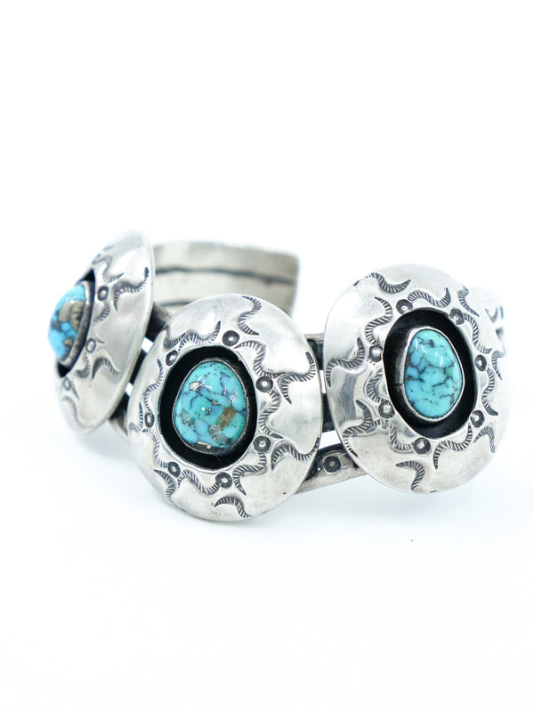Three Stone Turquoise Cuff Bracelet Jewelry arcadeshops.com