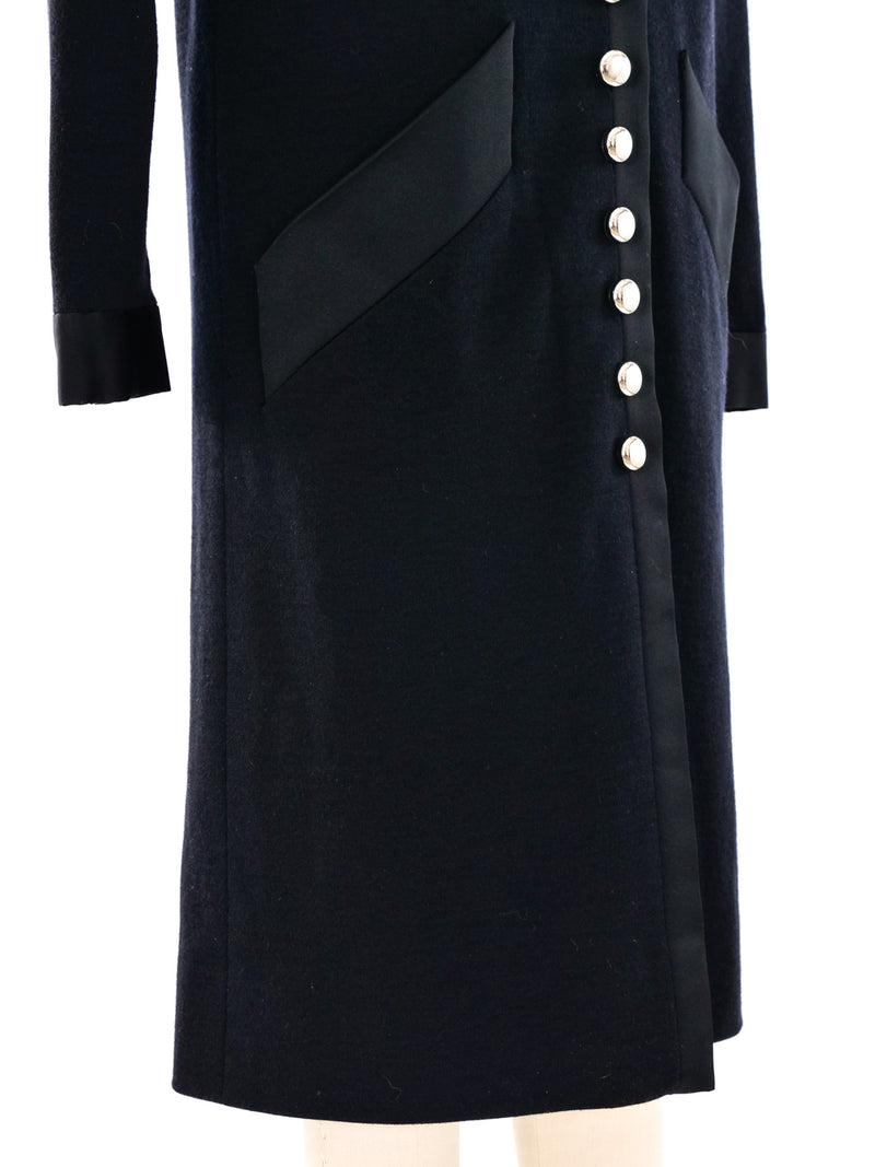 Yves Saint Laurent Button Front Knit Dress Coat Dress arcadeshops.com