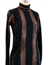 1993 Gianni Versace Striped Midi Velvet Dress Dress arcadeshops.com
