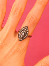 18K Marquis Style Rose Cut Diamond Ring Fine Jewelry arcadeshops.com