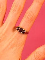 9K Gypsy Set Garnet and Diamond Ring Fine Jewelry arcadeshops.com