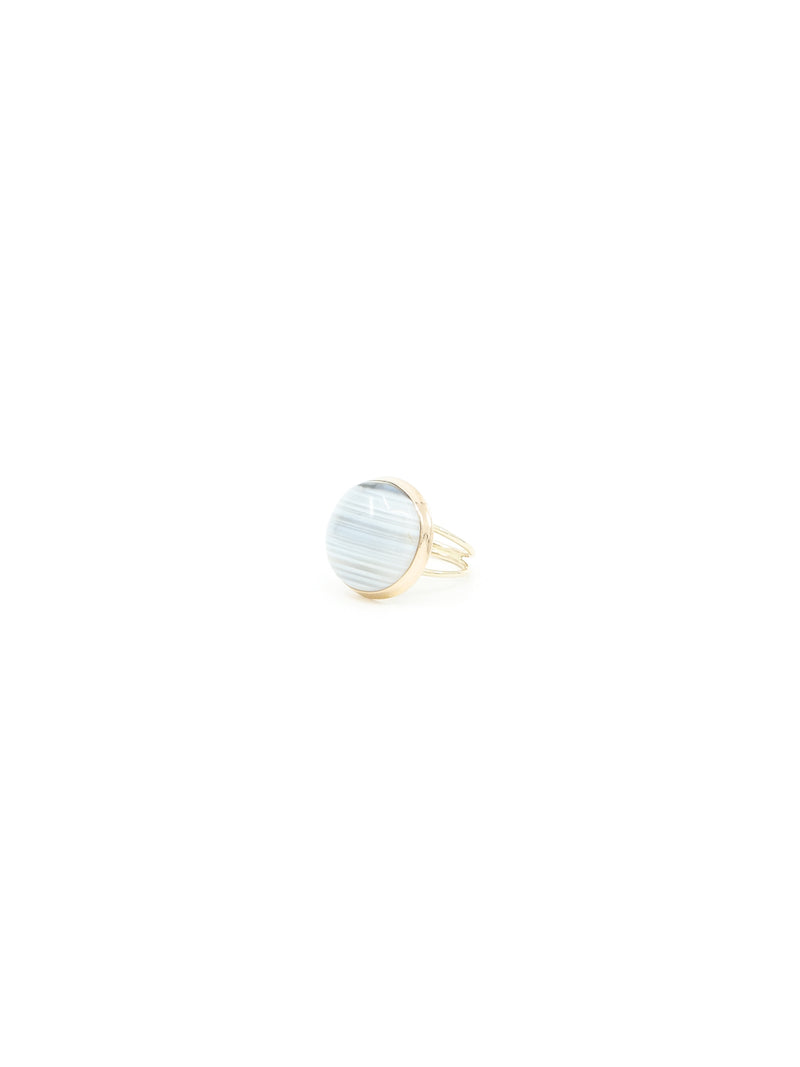 14K Striped Agate Domed Cocktail Ring Fine Jewelry arcadeshops.com