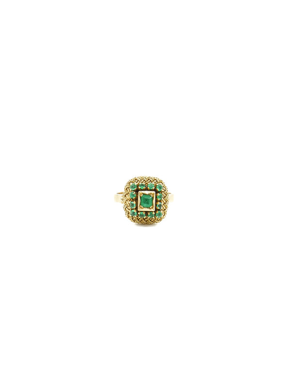 18K Rope Detail Emerald Ring Fine Jewelry arcadeshops.com